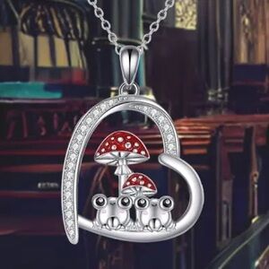 Radiant Silver Mushroom Pendant Necklace